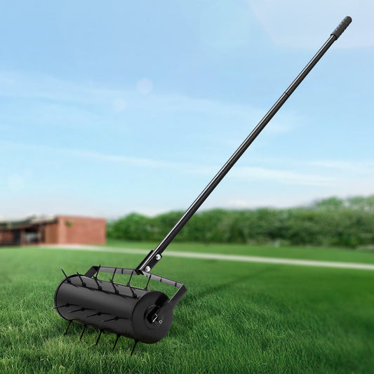 Rolling Lawn Aerator Heavy Duty - Manual Spike Aerator with Detachable Adjustable Handle, 27 Iron Spikes, Rust-Resistant for Garden Yard Patio Compacted Soil - Available in 18 & 21 Inch