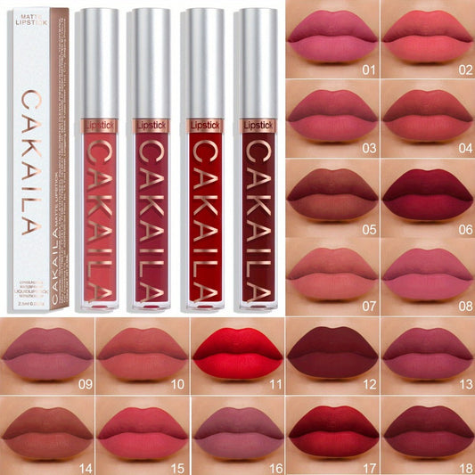18-Piece Matte Lipstick Set for Women — Long-Wearing Smudge-Proof Moisturizing Liquid Formula, Smooth Creamy Velvety Finish, All-Day Comfortable Wear, Multi-Shade Lip Color Collection Gift
