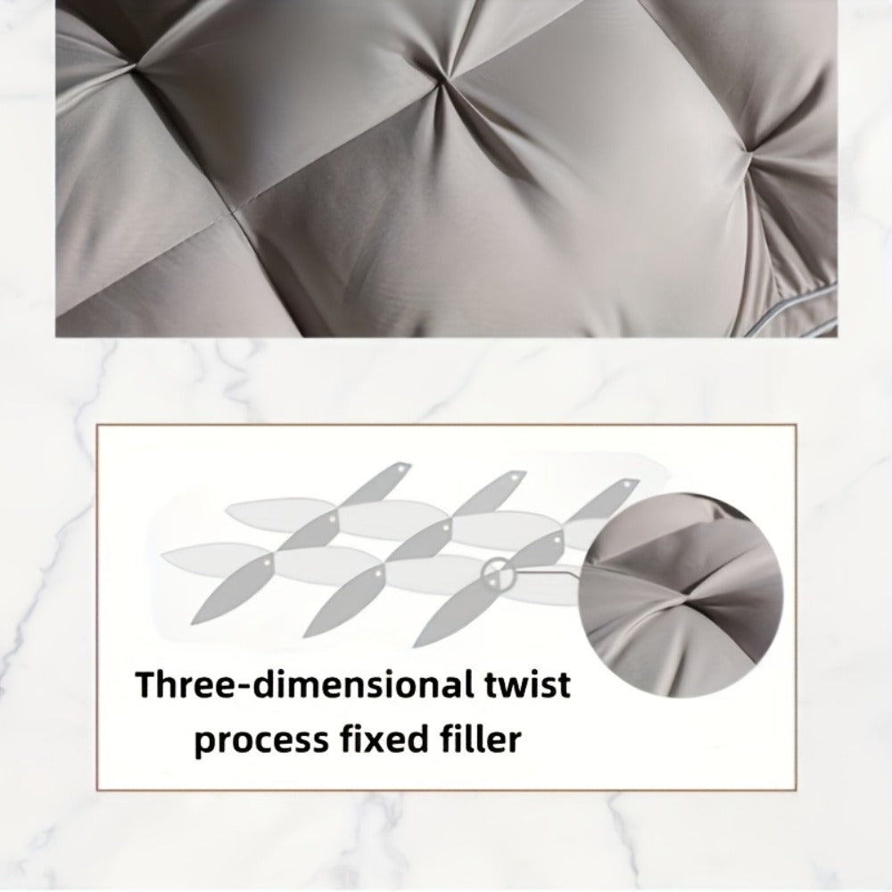 Pillow Set in 2 or 4 Pieces with Quilted Square Profile, Polyester Fill and White or Gray Covers