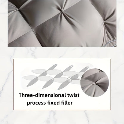 Pillow Set in 2 or 4 Pieces with Quilted Square Profile, Polyester Fill and White or Gray Covers