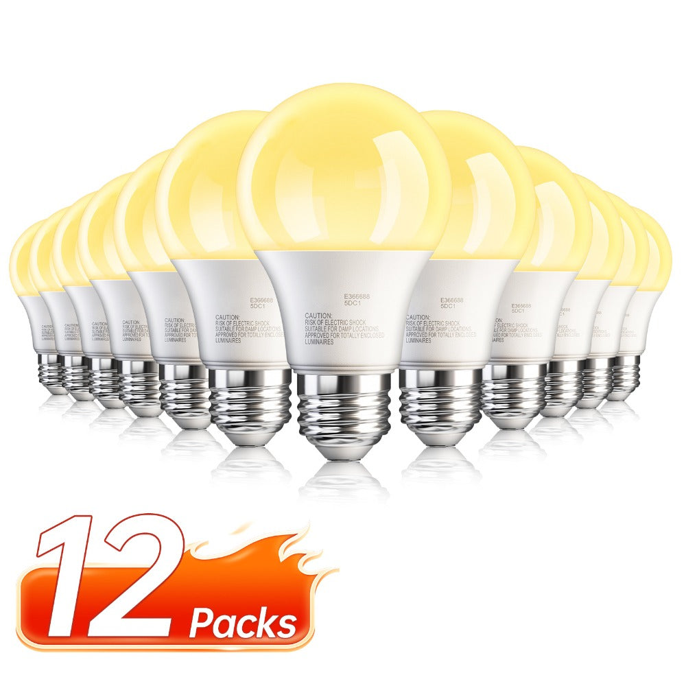A19 LED Light Bulbs, 9W E26 12-Pack with 800-Lumen Marking in 2700K, 3000K, 4000K or 5000K
