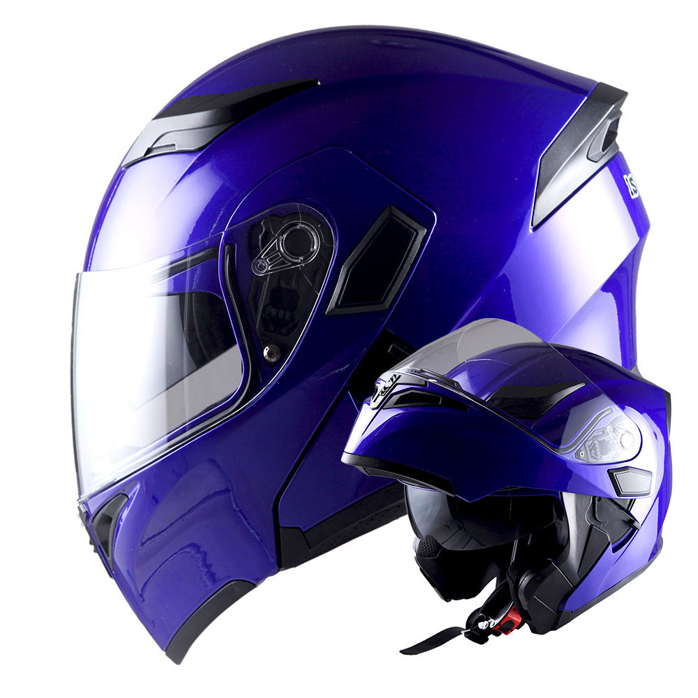 Motorcycle Modular Full Face Helmet Flip Up Dual Visor Inner Smoked Shield Lightweight Aerodynamic Thermoplastic Shell Removable Washable Interior for Men Women, Multiple Colors S M L XL