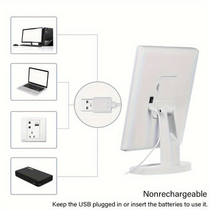 Lighted Vanity Mirror with 16 LED Bulbs, Hollywood Makeup Mirror, 180° Rotation, Touch Screen Brightness Control