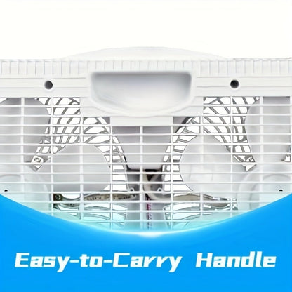 Window Fan Twin 9-Inch with Remote Control, Reversible Airflow Blades In/Out Exchange, 3 Speed Settings, Built-In Extender Panels, Quiet Digital Window Fan for Bedroom Home Office, White