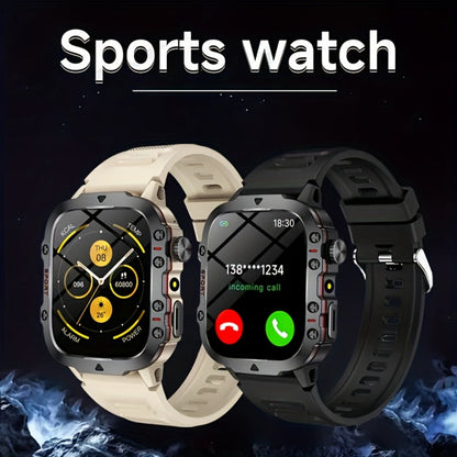 Smartwatch – Men's Outdoor 4.6" HD Touch Screen with Wireless Calling & LED Display, USB Charging, Multiple Sport Modes, Heart Rate…