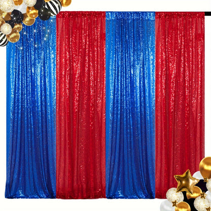 Sequin Backdrop Curtain 4 Panels 2FTx8FT – Shimmer Glitter Background for Wedding Party Photo Booth Decoration