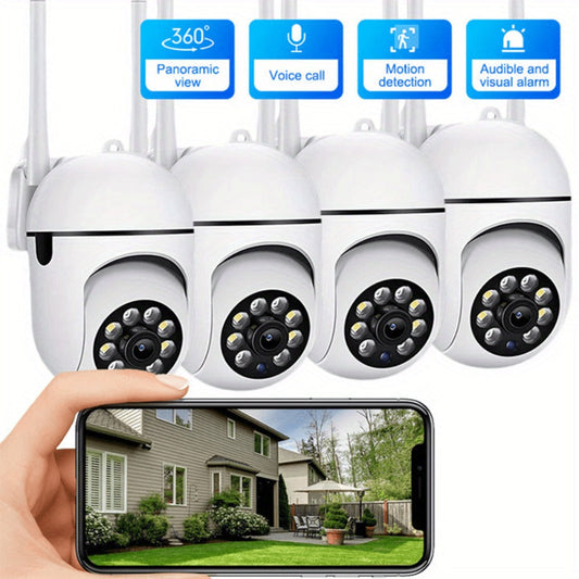 PTZ Dome Security Camera 1080P WiFi 2-Pack Outdoor Indoor, AI Auto Tracking, 360° Pan Tilt, Color Night Vision, Motion Alarm – Wireless Surveillance Camera System for Home Business Parking Office