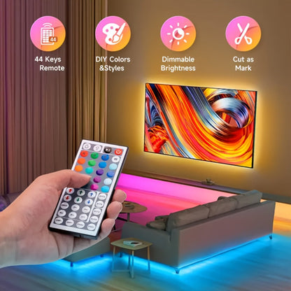Color Changing LED Strip Lights with 44-Key Remote - RGB Dimmable DIY Light Strip 50FT 100FT 130FT 260FT for Bedroom Living Room Game Room Holiday Party Home Decoration