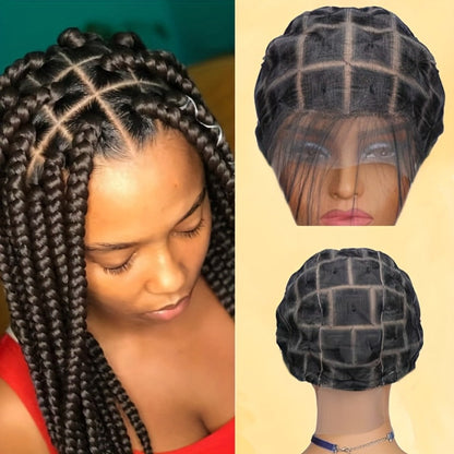 Double-Lace Crochet Wig Cap with Baby Hair and Hook Tool in 82-, 109-, 112- or 121-Section Options