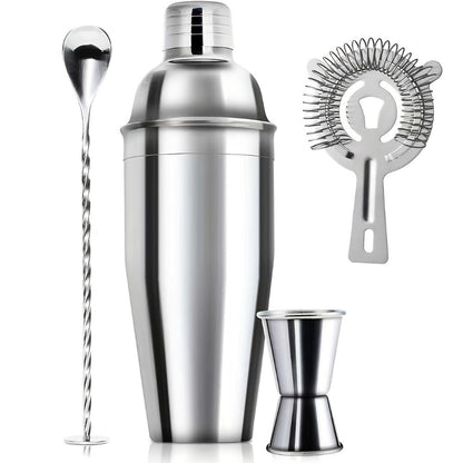 Bartender Set 10-Piece Stainless Steel Cocktail Shaker Bar Tool Kit with Bamboo Stand Home Bar Accessories Housewarming Father's Day Gift
