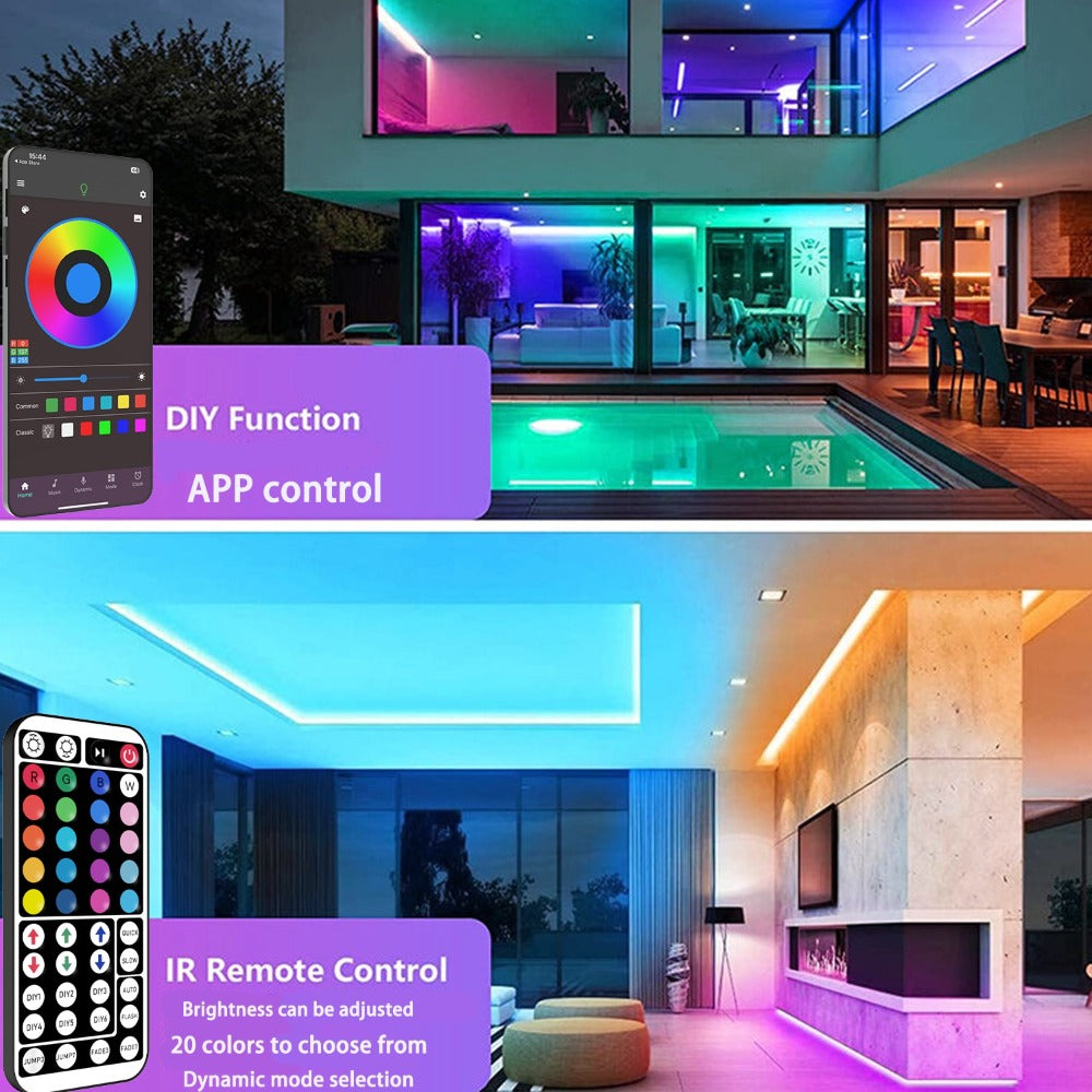 LED Strip Lights for Room Color Changing – 44-Key Remote, Dimmable, Timer, Cuttable, USB Powered | 16.4FT to 98.4FT | Bedroom, Gaming Room, Party & Holiday Decor