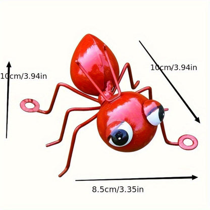 Garden Ant Sculptures 4-Pack — Rustic Iron Metal Yard Decor Figurines with Big Eyes, Halloween & Outdoor Patio Decoration, No Battery Needed