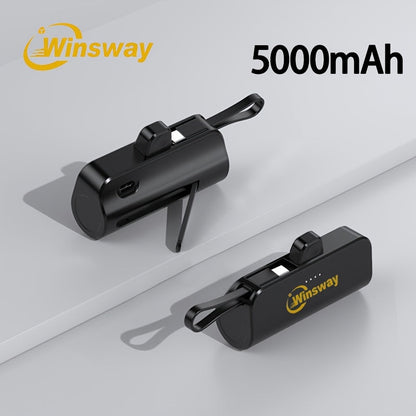 Power Bank 5000mAh Capsule with Dual-Port Options, Wireless Charging and Phone Holder in Four Colors