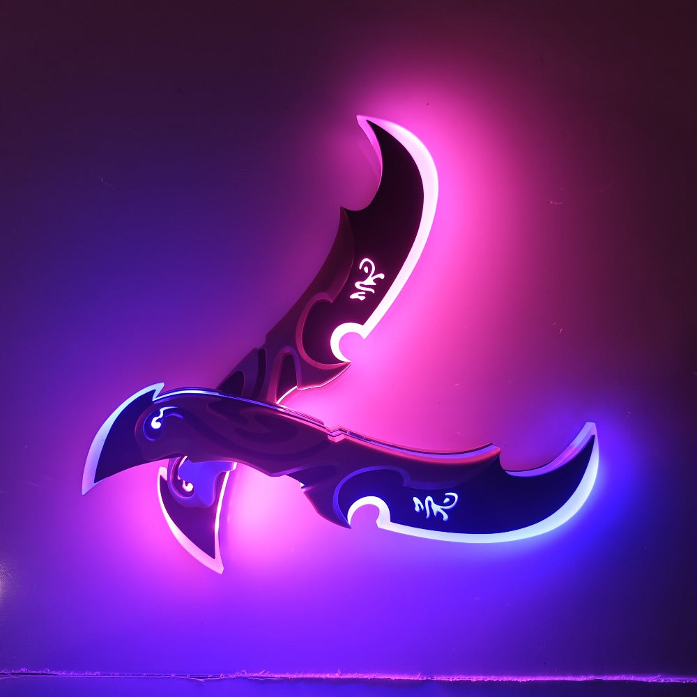 Costume Accessories Rechargeable LED Half Moon Blade Prop, 30cm, with Five Light Color Options