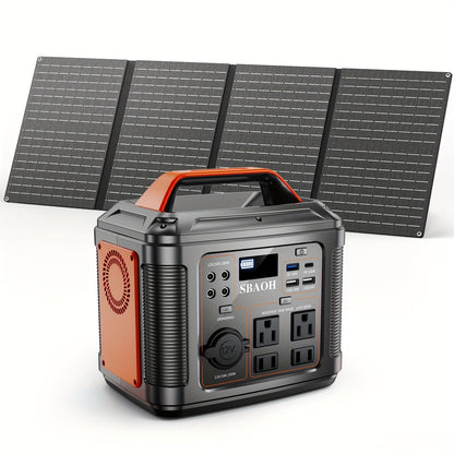 Portable Power Station 296Wh 300W with AC, DC, USB, LED Light and Optional 60W Solar Panel