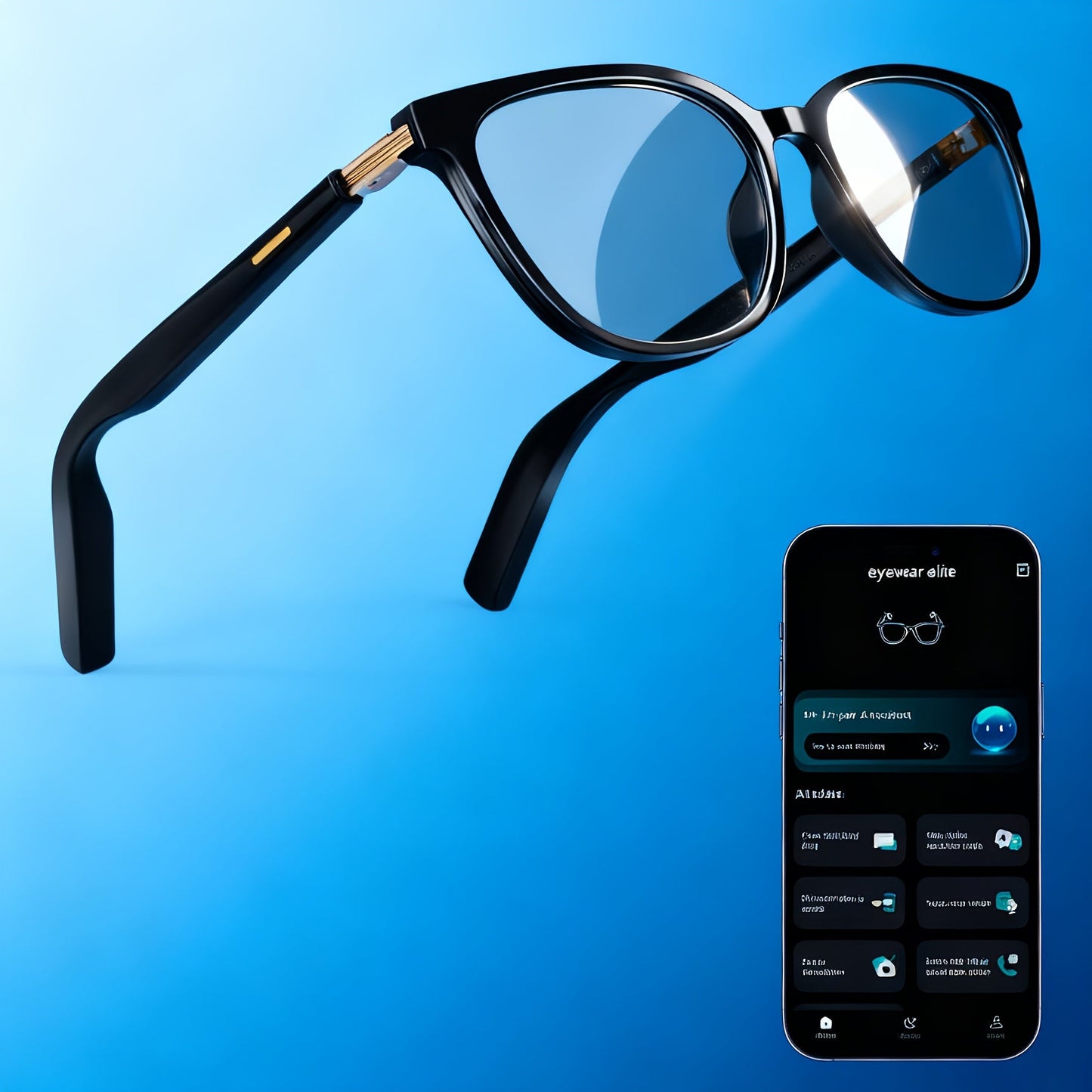 Smart Glasses 164-Language Translation Eyewear with Bluetooth Music, Calls and Multiple Black or Pink Frames