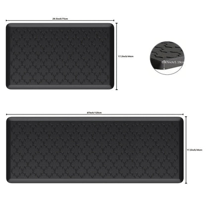 Cushioned Kitchen Standing Mat in Gray or Black with 17.3 x 29.5 and 17.3 x 47-Inch Size Options