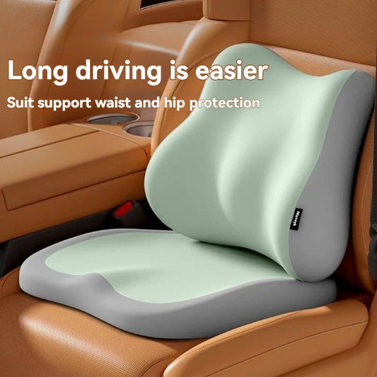 Car Seat Cushion & Lumbar Support Set – Memory Foam Driver Booster Pad for Car & Office Chair, 5 Colors