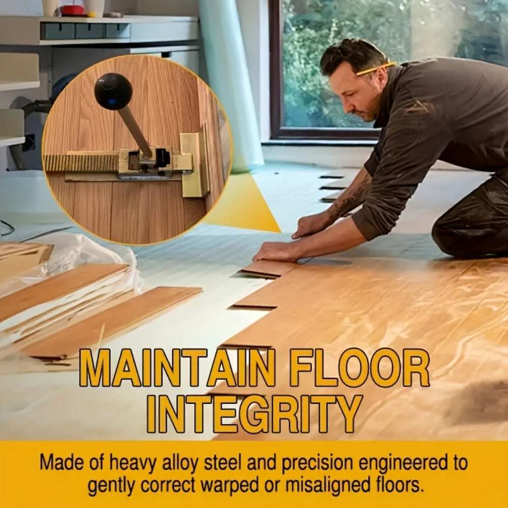 Hardwood Flooring Jack and Positioning Tool for Tongue-and-Groove, Laminate and Engineered Wood Installation