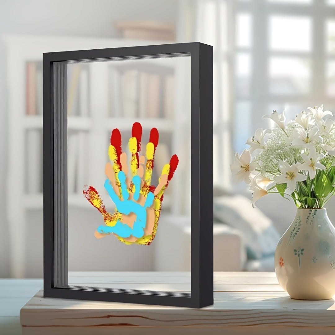 Family Handprint Kit with 4 Slots & 6 Colors – Memory Frame Keepsake Gift