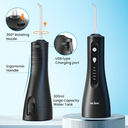 Water Flosser Cordless Five-Mode Design with Five Jet Tips, 1800mAh Battery and Pink or Black Options