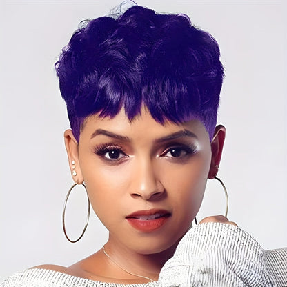 Synthetic Wig 4-Inch Short Body Waves with Rose Net Cap in Six Retained Bold Color Codes for Parties