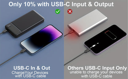 Power Bank 10000mAh 5V for Heated Clothing with PD 22.5W Charging in Black or White Battery Pack