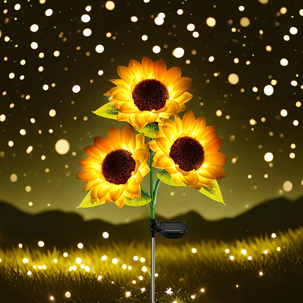 Solar Garden Lights Sunflower Stakes with IP65 Rating and 1- or 2-Piece Pack Options for Path Decor