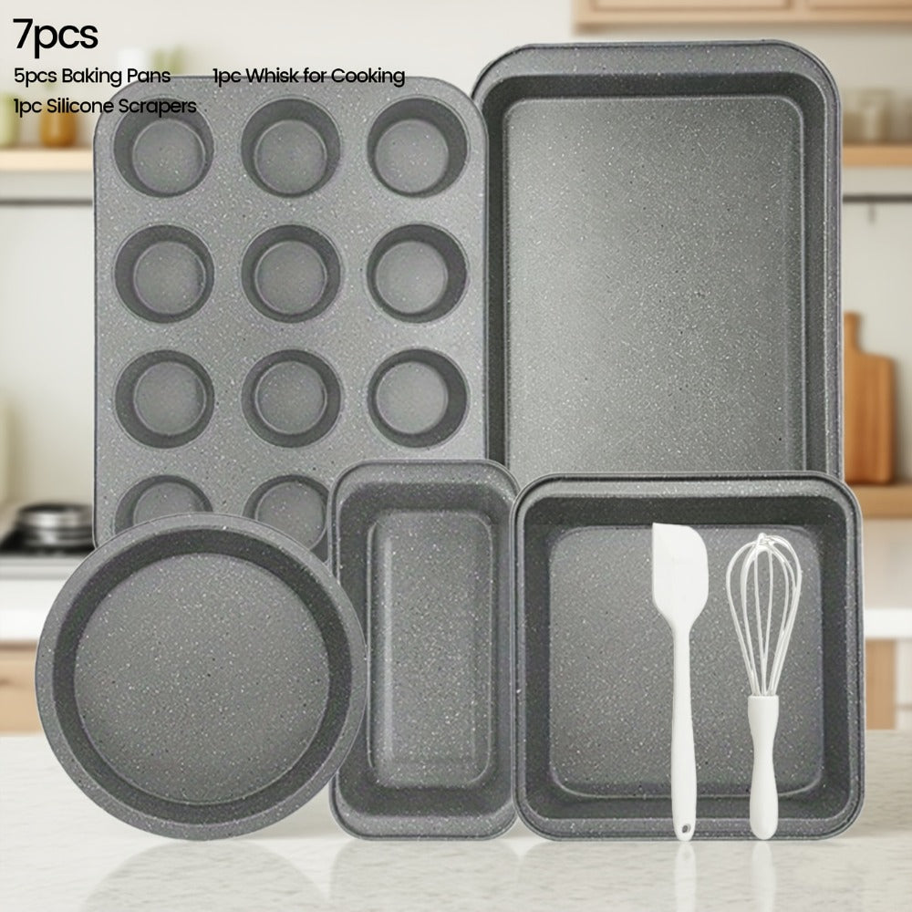 Mixed-Color Bakeware Set with 2–18 Pieces, Cake and Muffin Pans, Trays, Racks and Tools Pictured