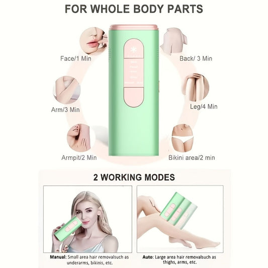 IPL Hair Removal Device 999K Flashes Painless Permanent Hair Reduction Home Use 9 Levels Full Body Face Legs Underarms Bikini Line Corded Laser Hair Remover for Women Men with Dust Cover Upgraded Pro