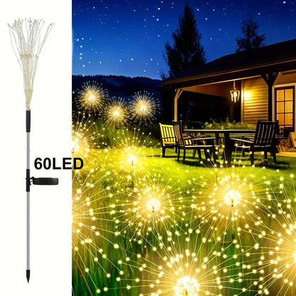 Solar Garden Lights Outdoor Waterproof IP65 – Fireworks Fairy Lights 8 Modes Multi-Color Solar Powered Landscape Decoration for Garden Balcony Pathway Lawn Christmas Holiday 240 320 LED 4 Pack