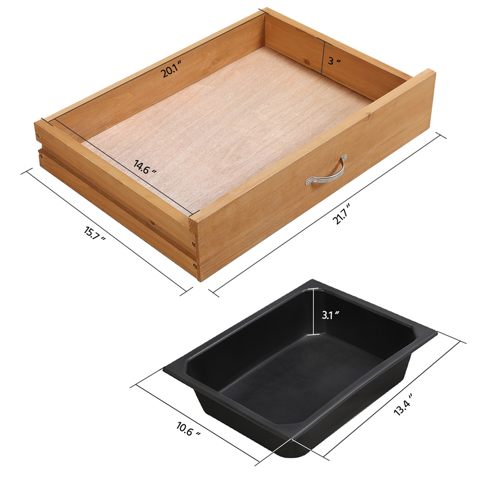 Four-Tier Garden Potting Bench with Removable Sink, Drawer, Adjustable Shelf and Three Side Hooks
