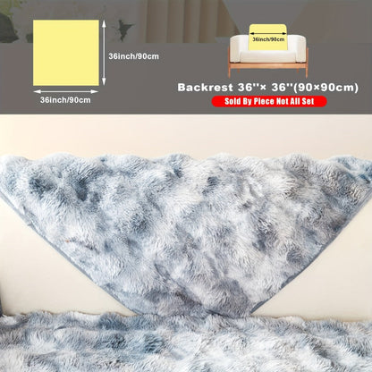 Sofa Cover, Faux-Lamb Plush Gradient Couch Pad in Five Colors with Armchair, Backrest and Seat Sizes