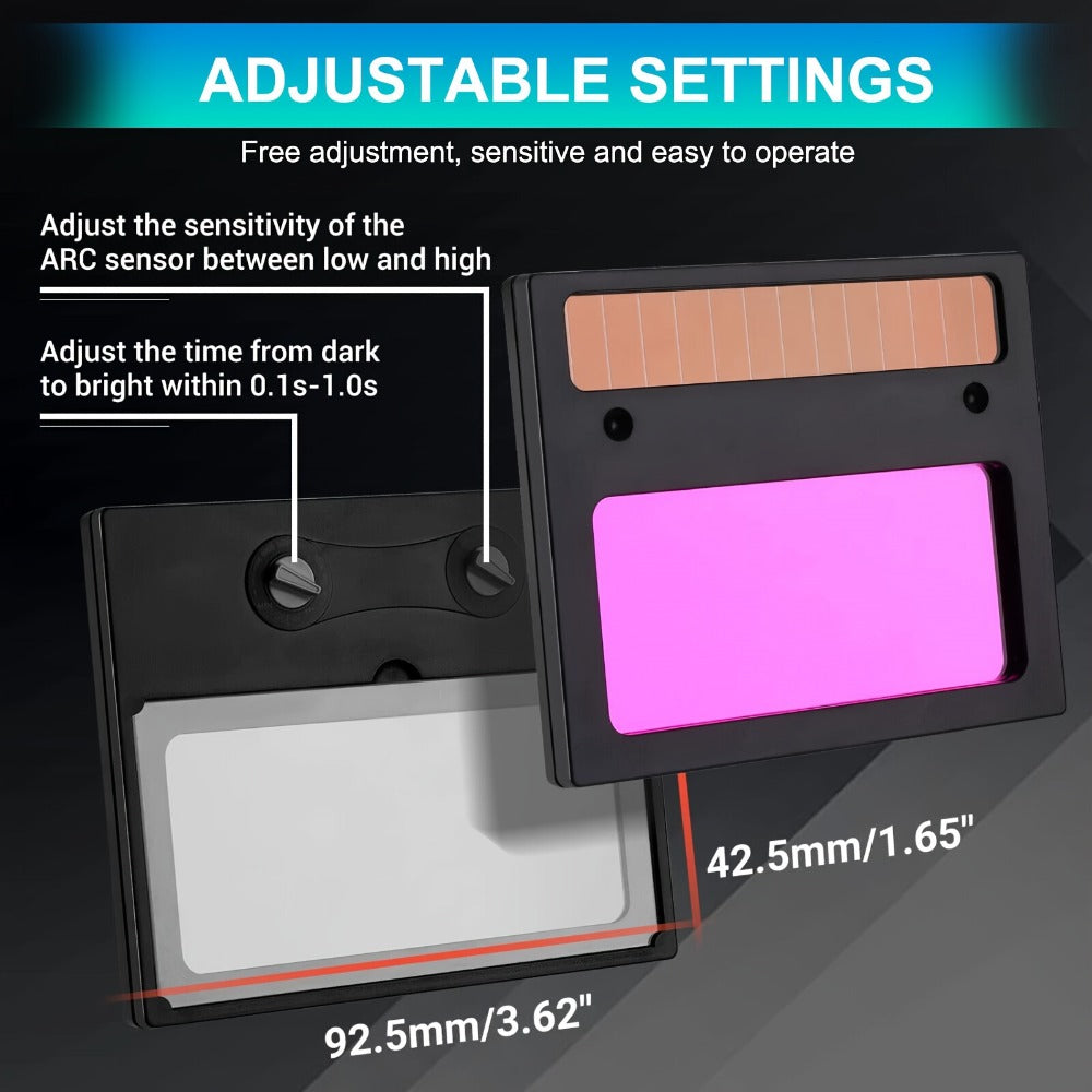 Auto-Darkening Welding Helmet Solar Powered True Color – Wide View DIN 9-13 Adjustable, 1/25000s Response, Lightweight Welder Headgear for TIG MIG MMA Plasma