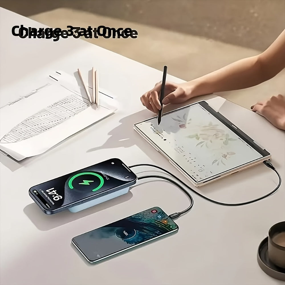 Magnetic Wireless Charger Pad W014 – Slim MagSafe-Compatible Fast Charging Stand for iPhone 16 15 14 13 12 Pro Max Plus & Qi-Enabled Devices, Portable Desktop Snap-On Wireless Charging Dock