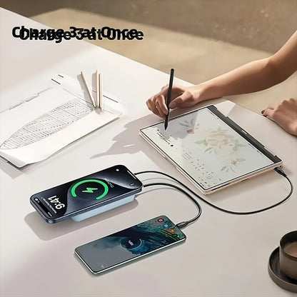 Magnetic Wireless Charger Pad W014 – Slim MagSafe-Compatible Fast Charging Stand for iPhone 16 15 14 13 12 Pro Max Plus & Qi-Enabled Devices, Portable Desktop Snap-On Wireless Charging Dock