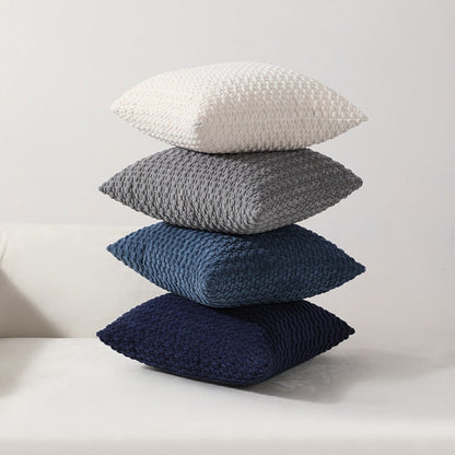 Double-Sided Plush Throw Pillow Covers, Four-Piece Set in 18 x 18 or 20 x 20-Inch Sizes and Four Colors