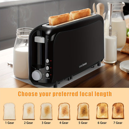 2-Slice Toaster Slim Ultra-Thin Design – 6 Browning Settings, 10" Long Slot, Reheat & Defrost Functions, Auto Shut-Off, Removable Crumb Tray, 6 Colors Available