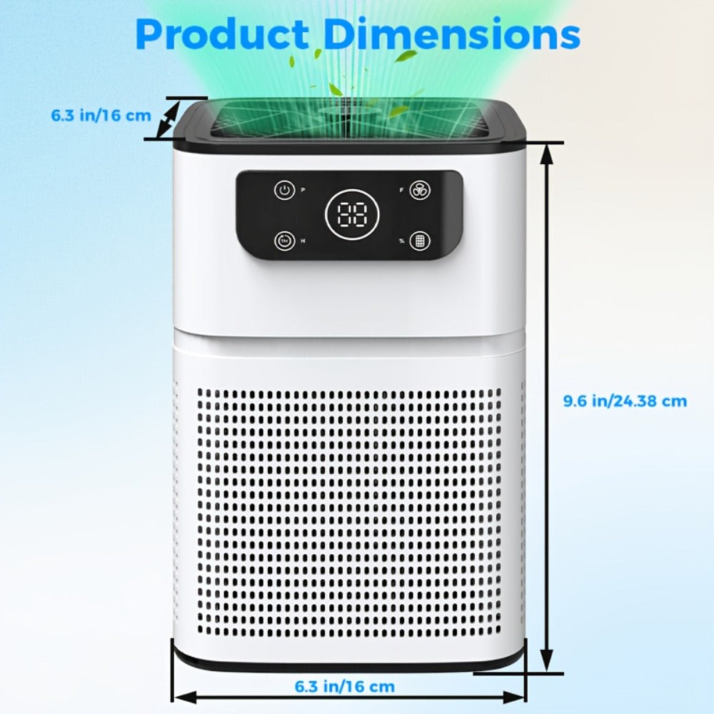 Air Purifier with Compact White or Black Body, Aroma Function and Quiet Sleep Mode for Small Rooms