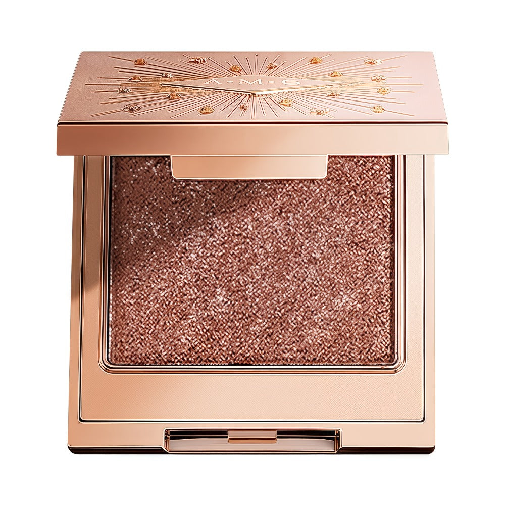 Shimmer Eyeshadow Palette 5 Shades Glowing Waterproof Creamy Blendable Formula with Built-in Mirror - Luxury Packaging Radiant Finish Starlight Tea Brown Eye Makeup Gift Women