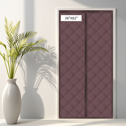 Quilted Magnetic Door Curtain in Grey or Brown with Six Exact Widths and 82.7-Inch Listed Length