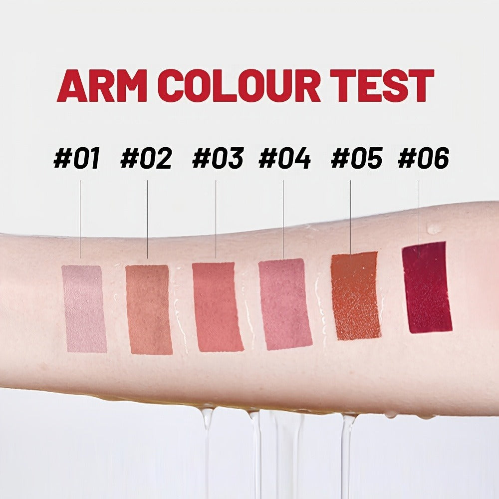 Lipstick Set, Fit Colors 6-Piece Velvet Matte Crayon Collection with Nude, Mauve and Berry Shades