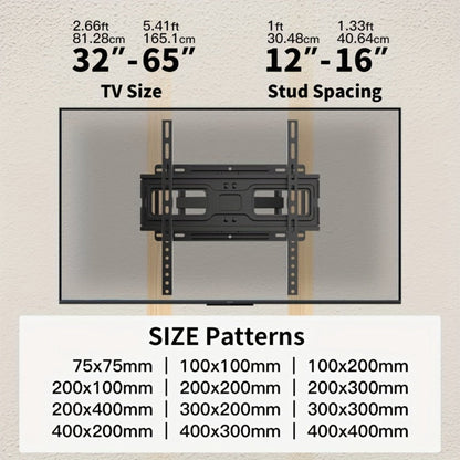 Full Motion TV Wall Mount 37-75 Inch, Dual Arm Swivel Tilt, VESA 600x400mm, Extends 15.4 Inch, Fits LED LCD OLED Flat Curved Screens