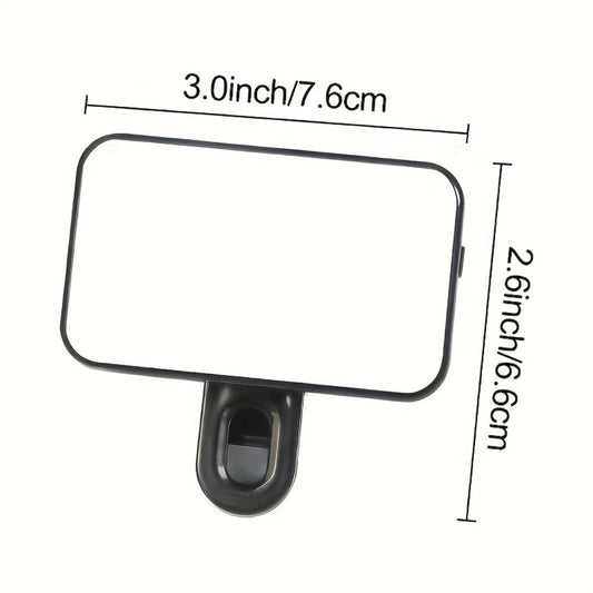 Clip-On LED Fill Light for Phone Laptop Tablet Mini Portable Selfie Light for Video Conferencing Live Streaming Makeup Photography Battery Powered Compact Clip Light
