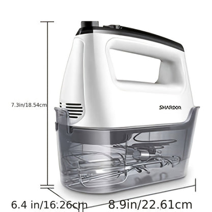 Electric Hand Mixer 6-Speed with Turbo – 5 Stainless Steel Attachments, Snap-On Storage Case, Handheld Mixer for Whipping, Baking Cookies, Cakes, Dough & Brownie Batter