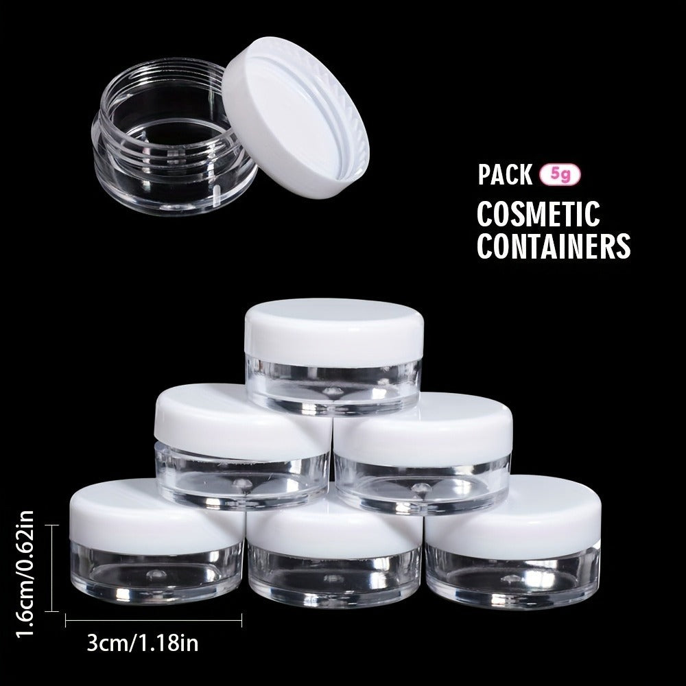60-Pack 5 g Mini Plastic Cosmetic Sample Jars with Lids for Cream, Lotion, Balm and Travel Storage