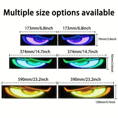 Programmable LED Demon Eyes Sign 2 Pack App Controlled - Synchronized Flashing, Scrolling Text Display