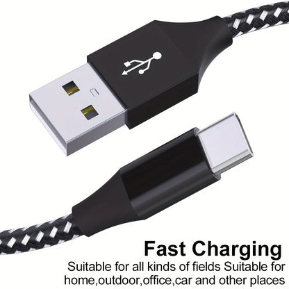 5-Pack USB-C Cable Nylon Braided Fast Charging, Multi-Length 3.3/3.3/6.6/6.6/10ft, Compatible with iPhone 15 16 Pro Max, iPad Pro, Samsung Galaxy Tab S9, Google Pixel, LG, Sony, OnePlus, Black & White