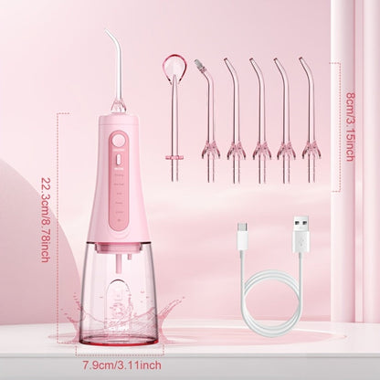 Water Flosser Cordless Five-Mode Design with Five Jet Tips, 1800mAh Battery and Pink or Black Options