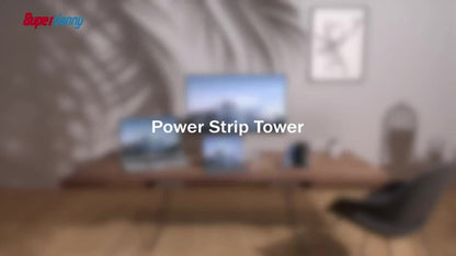 Surge-Protected Power Tower 13-in-1 with Wireless Charger, 9 AC Outlets & 4 USB Ports (2 USB-C PD18W), 1080J Surge Protector, 8ft Extension Cord – Multi-Color for Home Office Dorm